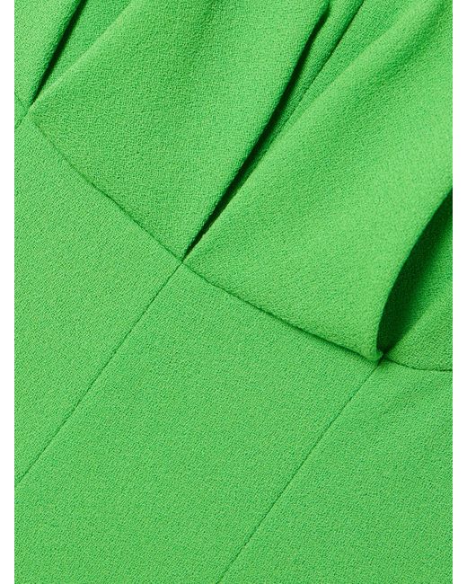 Emilia Wickstead Green Collins Midikleid Aus Woll-Crêpe Mit Falten