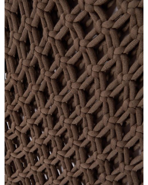 Alaïa Brown Macramé Cotton-Blend Midi Dress