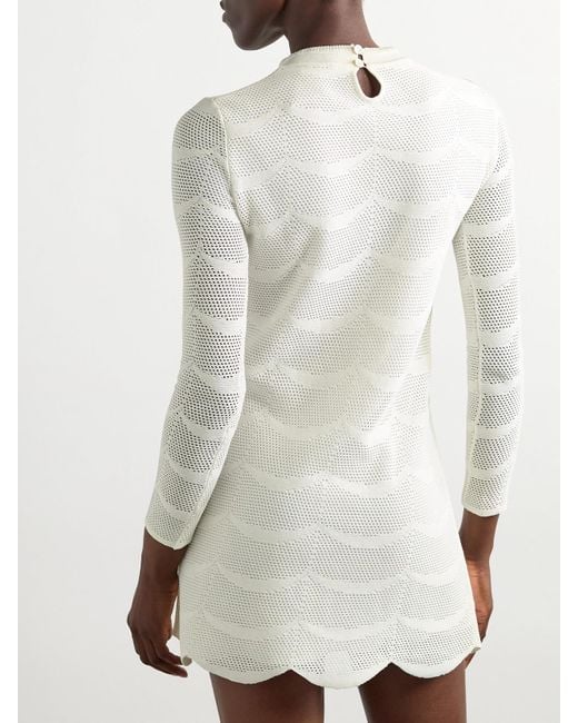 Tom Ford Natural Pointelle-Knit Cotton And Silk-Blend Mini Dress