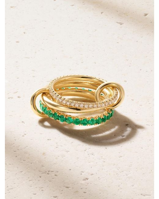 Spinelli Kilcollin Natural Norah 18-Karat, Emerald And Diamond Ring
