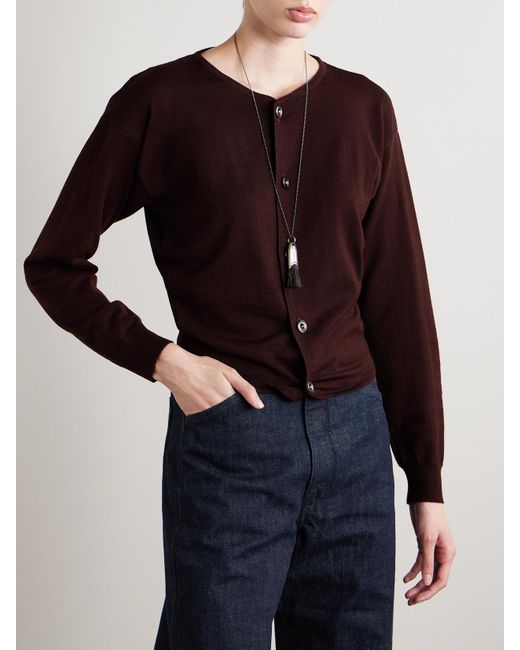 Lemaire Purple Cardigan Aus Einer Wollmischung