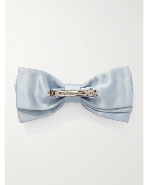 Erdem Blue Crystal-Embellished Satin Bow Hairclip