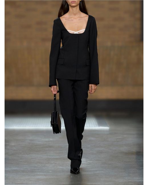 Calvin Klein Black Camille Wool-Twill Jacket