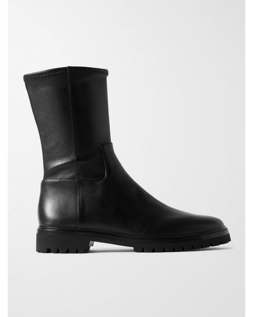 Loeffler Randall Black Danny Stretch-Leather Ankle Boots