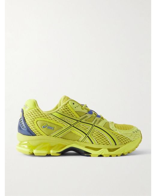 Asics Yellow Gel-Nimbus 10.1 Metallic Rubber-Trimmed Mesh Sneakers