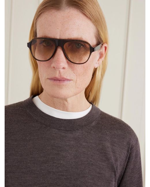 Oliver Peoples Natural Paul Newman Aviator-Style Acetate Sunglasses