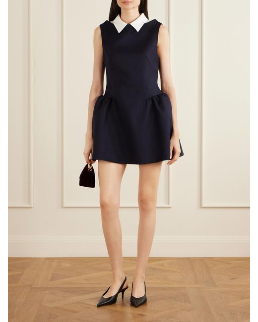 ShuShu/Tong Blue Patchwork Wool Mini Dress