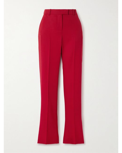 Alexander McQueen Red Hose Mit Geradem Bein Aus Grain De Poudre Aus Wolle