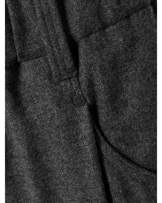 Brunello Cucinelli Gray Cropped Pleated Virgin Wool And Cashmere-Blend Pants
