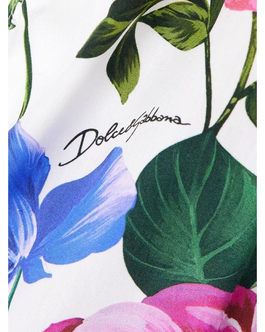 Short En Popeline De Coton À Imprimé Fleuri Dolce & Gabbana en coloris Gray
