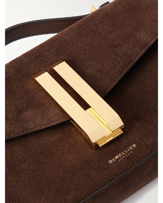 DeMellier London Brown The Vancouver Clutch Aus Veloursleder