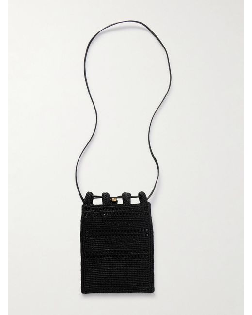 Sac Porté Épaule En Raphia À Broderie Et À Finitions En Cuir X Paula's Ibiza Loewe en coloris White