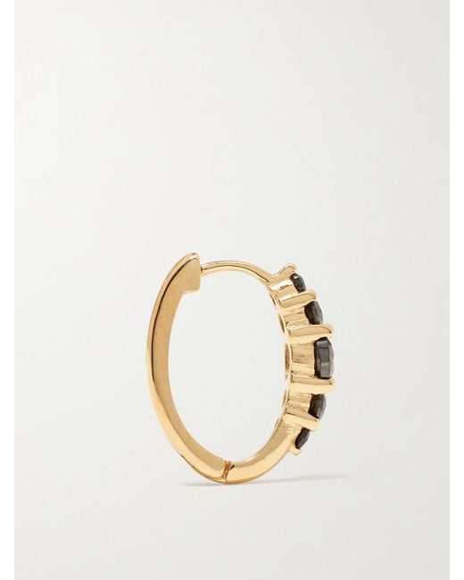 Ileana Makri Black Rivulet Medium 18-Karat Diamond Hoop Earrings