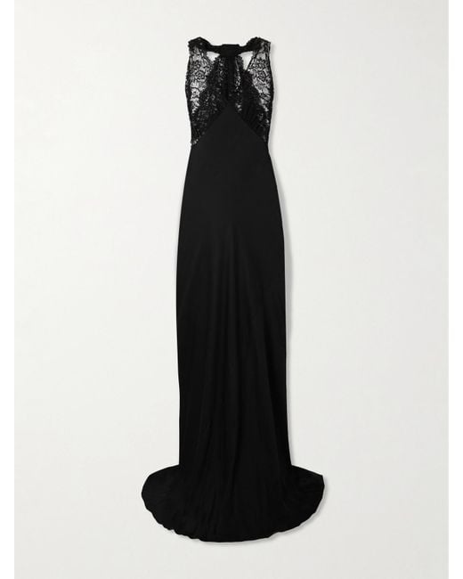 Black Halter Extra Long Black Dress Lace Mini Dress In Black For Women  Roberto Cavalli