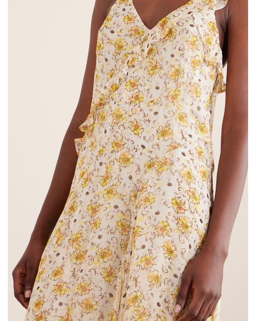 Isabel Marant Metallic Luxie Ruffled Chiffon Dress