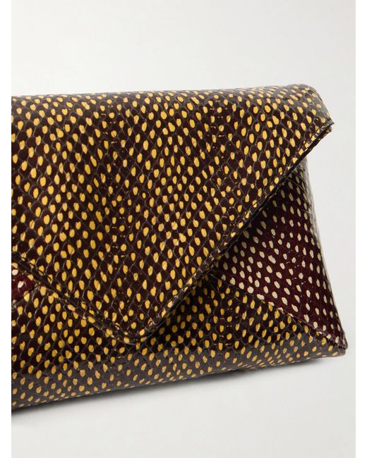 Dries Van Noten Brown Printed Snake-Effect Leather Shoulder Bag