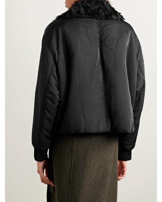 Proenza Schouler Black Vadra Mohair And Cotton-Blend Fleece-Trimmed Padded Recycled-Twill Jacket