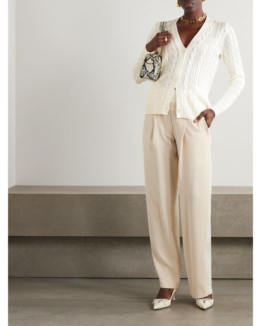 Ralph Lauren Natural Cardigan Aus Seide