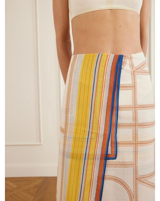 Totême Metallic Printed Cotton And Lyocell-Blend Scarf
