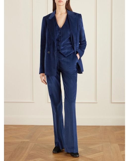Gabriela Hearst Blue Coleridge Cotton-Corduroy Vest