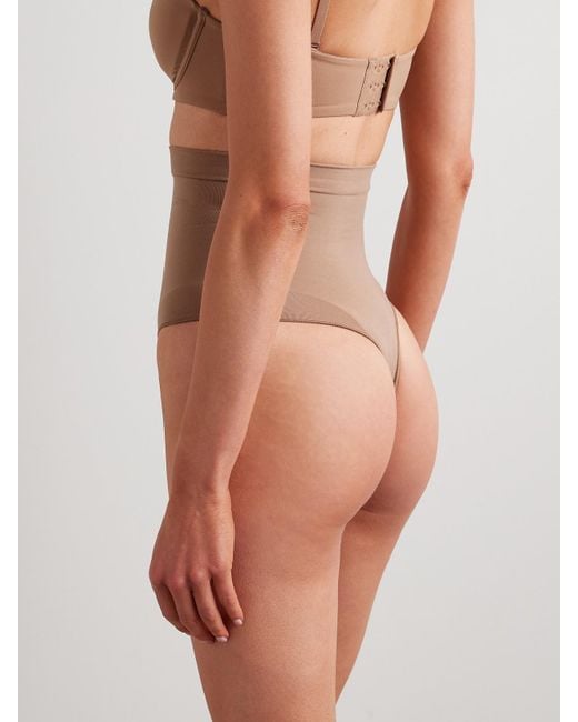 Skims Natural Seamless Sculpt High-Waisted Thong – Sienna – Hoch Sitzender String