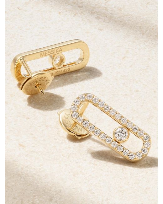Boucles D'Oreilles En Or 18 Carats (750/1000) Et Diamants Move Uno Messika en coloris Natural