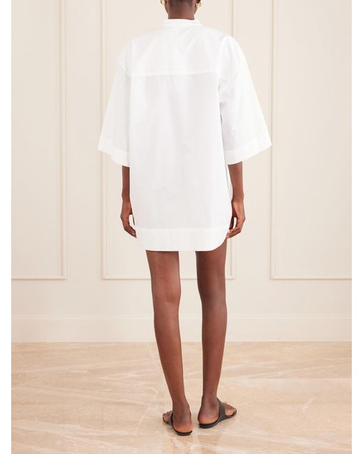 Jamie Haller White Caftan Cotton Mini Dress