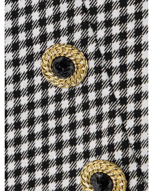 Balmain Gray Oberteil Aus Einer Baumwollmischung Mit Karomuster Und Zierknöpfen