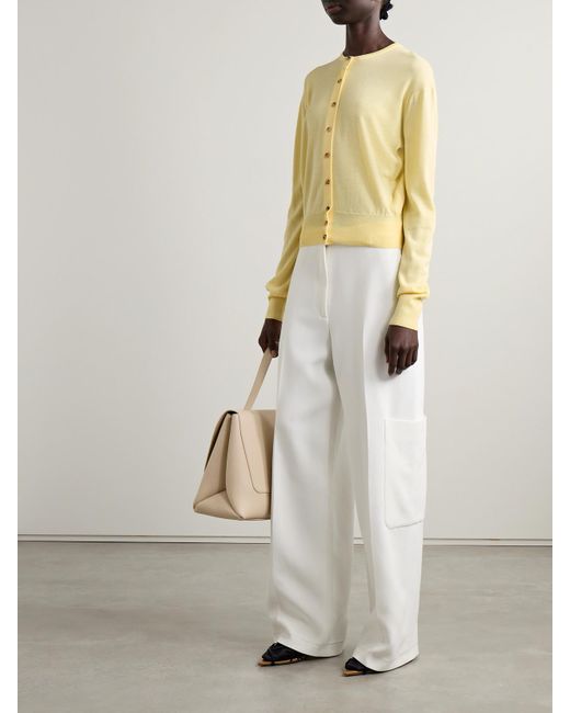 Khaite Yellow Jackie Cardigan Aus Einer Wollmischung