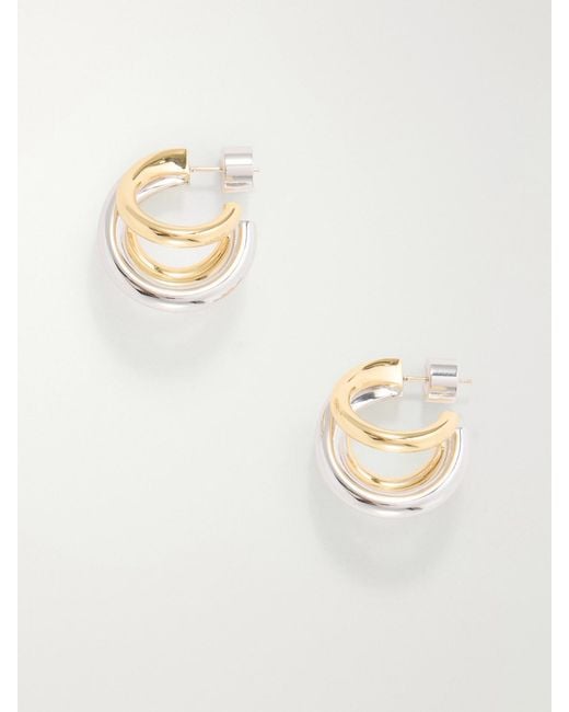 Jennifer Fisher White Triple Lilly 10-Karat And Sterling-Plated Brass Earrings