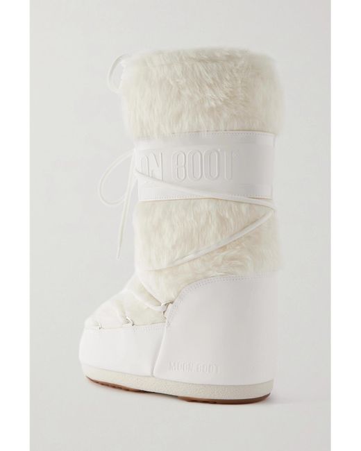 Moon Boot Natural Icon Plush And Leather-Like Snow Boots