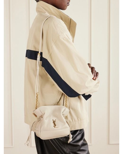 Saint Laurent Natural Jamie Mini Quilted Leather Shoulder Bag