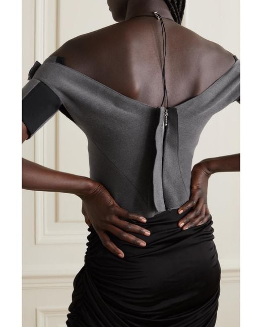 16Arlington White Alasia Cropped Off-The-Shoulder Felt Top