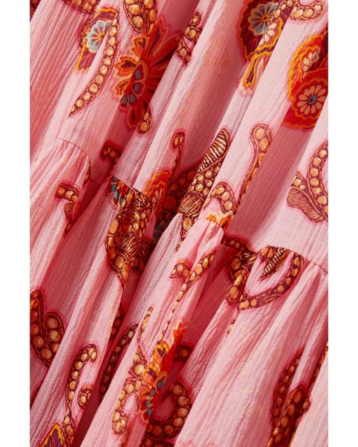 A.L.C. Annie Tiered Printed Silk-Crepon Maxi Dress