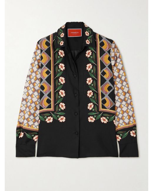 LaDoubleJ Black Boy Printed Silk-Twill Shirt