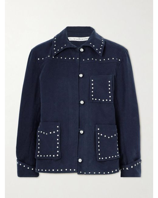 Alix Of Bohemia Blue Jude Jacke Aus Baumwoll-Twill Mit Nieten