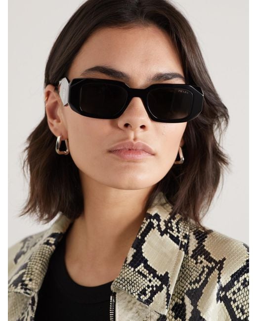 Prada Black Square-Frame Acetate Sunglasses