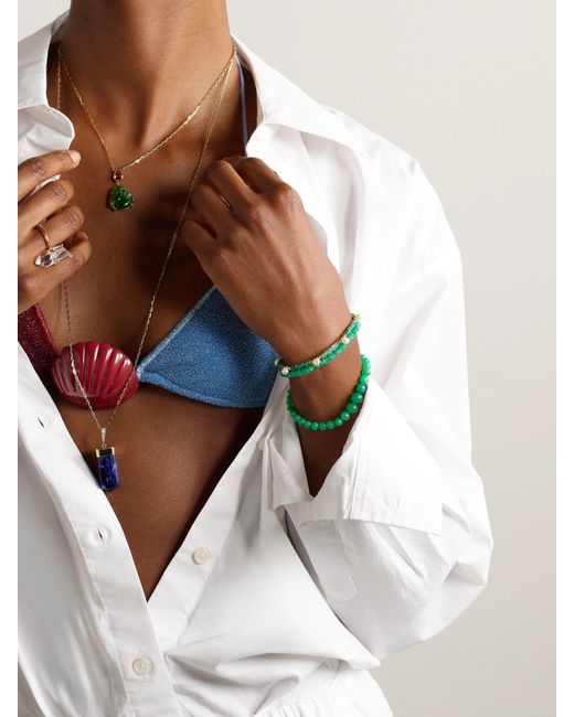 JIA JIA Natural Emerald And Pearl Bracelet