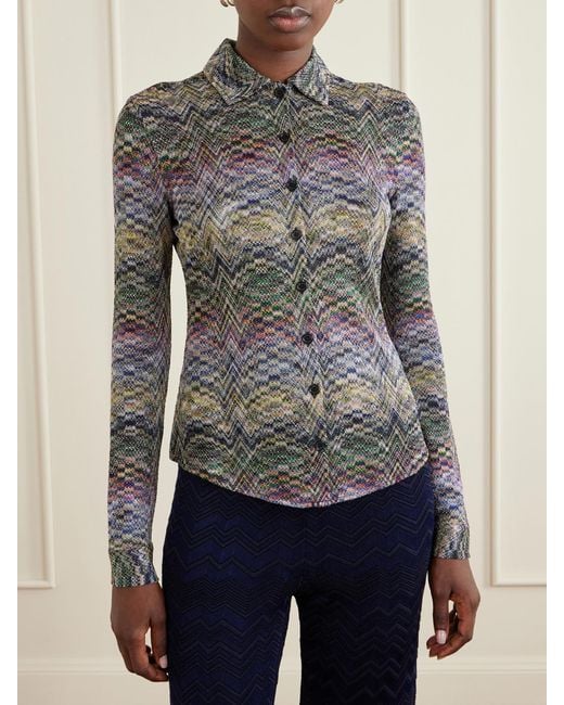 Missoni Gray Embellished Crochet-Knit Cardigan