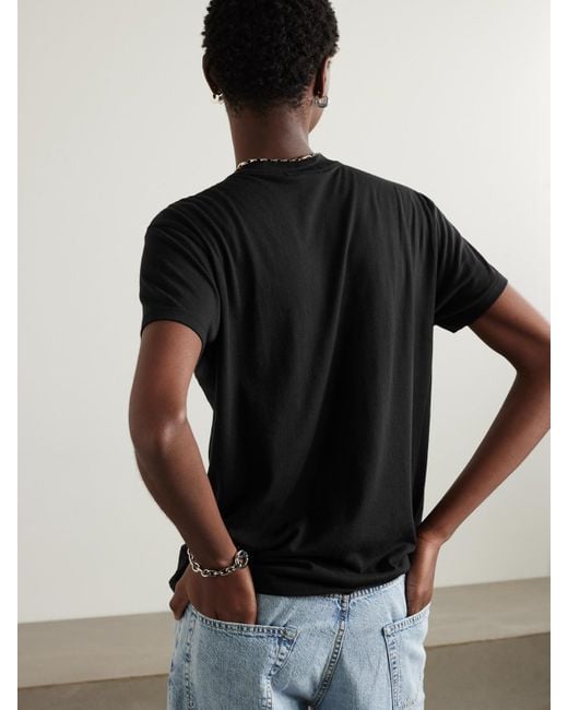 ÉTERNE Black Boyfriend Cotton And Modal-Blend Jersey T-Shirt