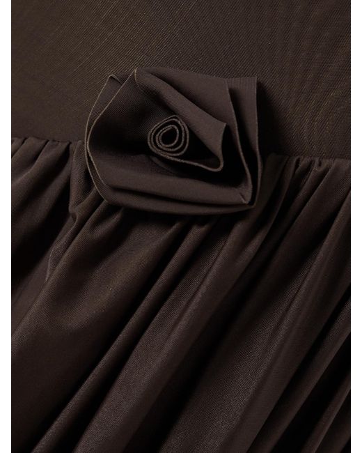 Maygel Coronel White Noriega Set Aus Trägerlosem Bandeau-Oberteil Und Rock Mit Twist-Detail Aus Stretch-Jersey Mit Raffungen