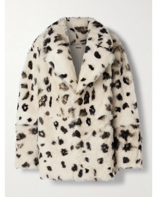 Dodo Bar Or White Dot Printed Shearling Coat