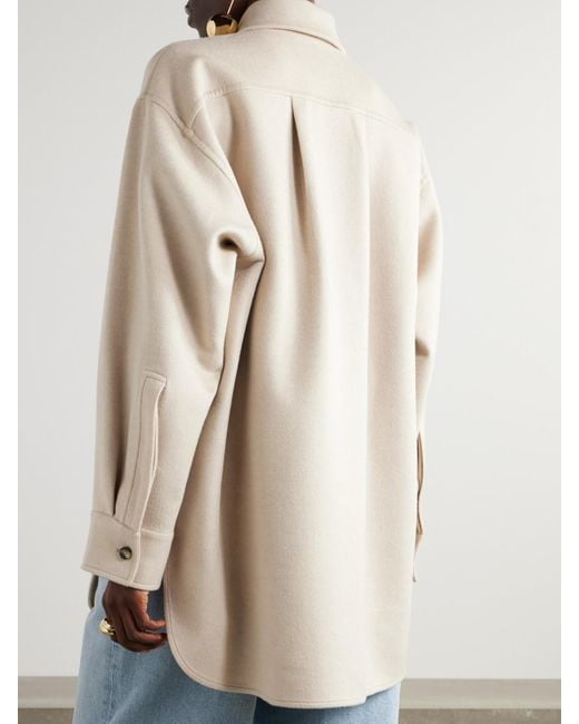 Loewe Natural Leather-Trimmed Wool And Cashmere-Blend Jacket