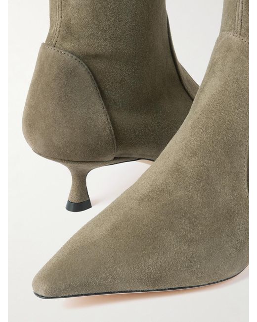 Stuart Weitzman Brown Naomi Ankle Boots Aus Veloursleder