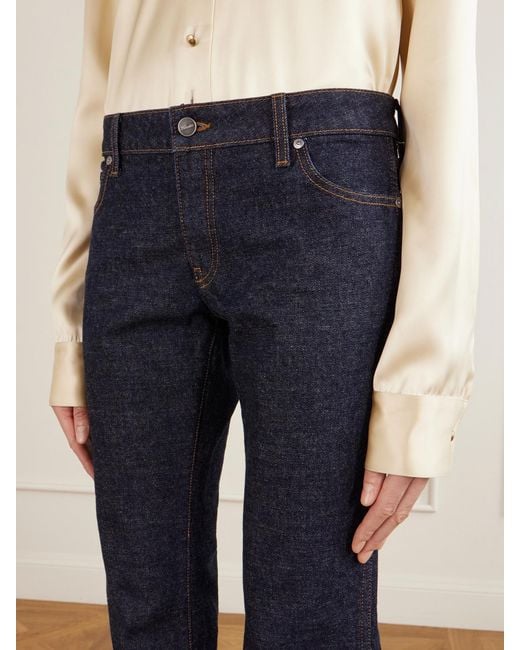 Khaite Blue Conforti Mid-Rise Bootcut Jeans