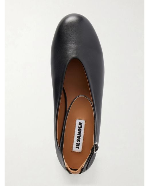 Jil Sander White Elyss Leather Ballet Flats