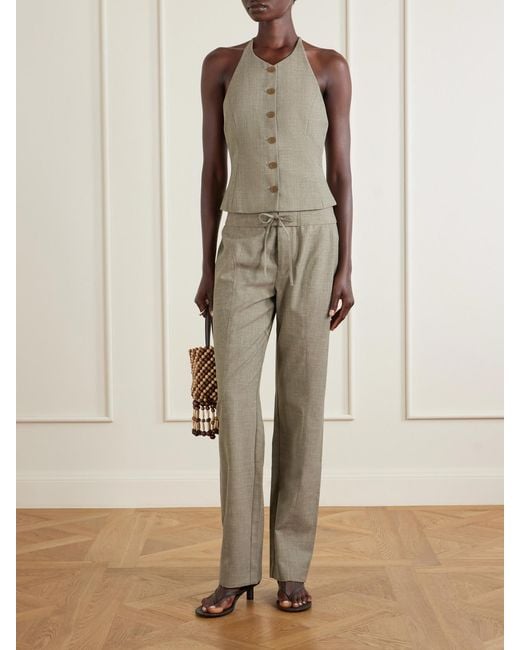Christopher Esber Natural Banyan Wool-Blend Straight-Leg Pants