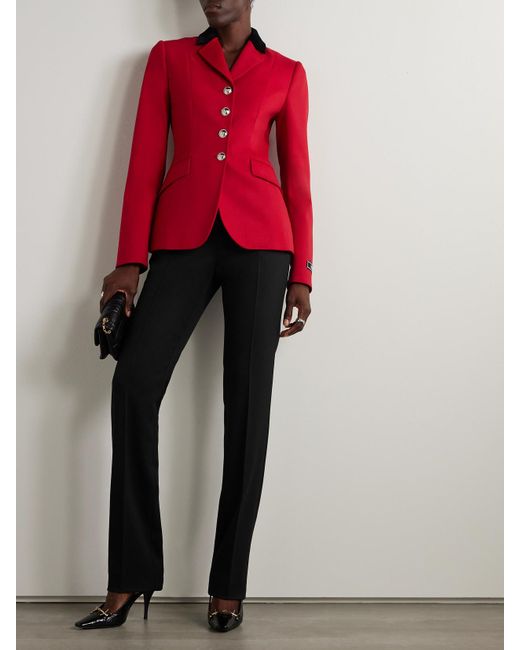 Versace Black Hose Mit Schmalem Bein Aus Einer Wollmischung Mit Cut-Out Und Verzierung