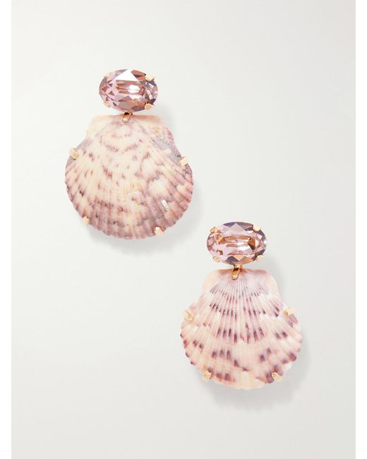 Jennifer Behr Pink Kauai Seashell-Embellished-Tone Earrings