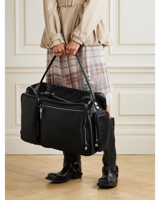 Acne Black Camero Hotel Leather Weekend Bag
